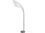 Reality Leuchten LED Stehlampe "Reed", Grau (Nickelfarben), 5, H: 196Cm, Leuchten, Sensordimmer, Memory Funktion, LED Stehlampe