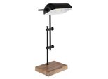 Globo Lighting Schreibtischlampe "Marid", Bunt (Schwarz, Natur), 1, H: 50Cm, 1 Stk., Leuchten, Klassische Schreibtischleuchte, Antik-Look Tischleuchte, Bankerlamp, Schreibtischlampe
