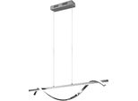 Reality Leuchten LED Pendelleuchte "Isabel, HäNgelampe 26W LED Kaltweiß 4000K 3000 Lumen, HöHenverstellbar", Grau (Chrom), 1, H: 150Cm, 1 Stk., Leuchten, 3-Stufen Dimmbar üBer Wandschalter, Chrom Verspiegelt, Max HöHe 150Cm, LED Pendelleuchte