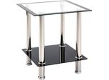 Beistelltisch Haku "Sofatisch, Wohnzimmertisch", Schwarz (Silber, Silber, Silber), B:40Cm H:46Cm T:40Cm, Tische, Beistelltisch, Quadratisch - Aus Edelstahl Silber B/T/H 40/40/46 Cm
