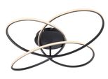 Globo Lighting LED Deckenleuchte "Panda", Schwarz, Leuchten, Deckenlampe/Wohnzimmer/Schlafzimmer/Modern, LED Deckenleuchte