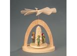 Weihnachtspyramide Albin Preissler "WäRmespiel Mit FöRster, Reisigfrau Und Waldarbeiter", Beige (Natur), B:11Cm H:13Cm T:7Cm, Massivholz, Weihnachtspyramiden, Weihnachtspyramide, Handwerkskunst Aus Dem Erzgebirge, Weihnachtsdeko Aus Holz