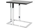 Beistelltisch Haku "Sofatisch, Wohnzimmertisch", Schwarz (Silber, Silber, Silber), B:54Cm H:58Cm T:37Cm, Tische, Beistelltisch, Rechteckig - Aus Metall Silber B/T/H 54/37/58 Cm