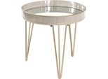 Beistelltisch Haku "Sofatisch, Wohnzimmertisch", Rosa (Beige, Beige, Beige), B:51Cm H:50Cm T:51Cm, Tische, Beistelltisch, Rund - Aus Metall Beige - Ø/H 51/50 Cm
