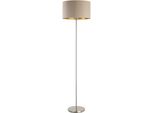 Eglo Stehlampe "Maserlo Stehlampe - Stahl - E27 - 1X60W - IP20", Nickel, Matt, 1, Ø 38Cm H: 151Cm, 1 Stk., Leuchten, Standleuchte, Wohnzimmer, Schlafzimmer, Esszimmer, H151 X Ø38 Cm, Stehlampe