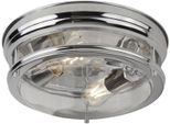 Searchlight Deckenleuchte "Glasgow 2Lt Deckenleuchte - Metall & Klarglas", Chromfarben, Klar, H: 14,5Cm, 1 Stk., Leuchten, Deckenleuchte