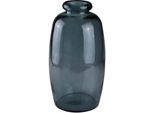 Bodenvase AM Design, Blau (Dunkelblau), B:19Cm H:35Cm T:19Cm, Glas, Vasen, Mundgelasen, HöHe 35 Cm