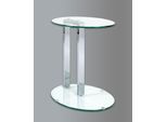 Beistelltisch Haku "Sofatisch, Wohnzimmertisch", Silber (Silber, Silber, Silber), B:45Cm H:50Cm T:35Cm, Tische, Beistelltisch, Oval - Aus Metall Silber B/T/H 45/35/50 Cm