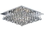Searchlight Deckenleuchte "Deckenleuchte Hanna, 6-Flammig", Silber (Chrom Und Klares), 6, H: 17Cm, 1 Stk., Leuchten, GlamouröS, Deckenleuchte