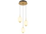 Globo Lighting LED Pendelleuchte "Ewald", Messingfarben, 1 Stk., Leuchten, HäNgelampe/HäNgeleuchte/Glas Opal/HöHenverstellbar/Messingfarben, LED Pendelleuchte
