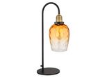 Globo Lighting Tischleuchte "Salvy", Schwarz, 1 Stk., Leuchten, Tischlampe/Glas Amber/Messingfarben/Glas Amber, Tischleuchte