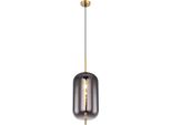 Globo Lighting HäNgeleuchte "Blacky I", Schwarz (Messingfarben), Ø 22Cm H: 120Cm, 1 Stk., Leuchten, HäNgelampe/Pendelleuchte/HöHe KüRzbar/Esstisch, HäNgeleuchte