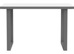 Schreibtisch Forte "Keflav", Weiß (Weiß, Uni Wolfram Grau, Grau, Weiß, Uni Wolfram Grau), B:120Cm H:74,1Cm T:75Cm, Tische, Schreibtisch, Breite 120 Cm