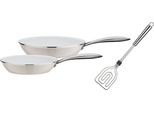 Pfannen-Set GSW "Ceramica Color", Beige (Ceme, Weiß), Ø:28Cm, Pfannen, Induktion