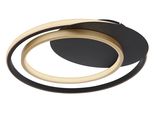 Globo Lighting Deckenleuchte "Rodan", Schwarz, 1, H: 6,1Cm, 1 Stk., Leuchten, Deckenleuchte Schwarz/Gold, Acryl Opal, Dimmbar, LED 36W, Deckenleuchte