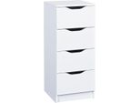 Kommode Inter Link "Westphalen, Schubladenkommode, Viel Stauraum, Modern", Weiß, B:40Cm H:92Cm T:40Cm, Holzwerkstoff, Mdf, Sideboards, Kommode, Mit Schubladen, FüR Wohnzimmer/Schlafzimmer, Bxtxh: 41 X 40 X 91 Cm
