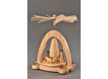 Weihnachtspyramide Albin Preissler "SchäFer Mit Schafen Und Gedrechseltem RingelbäUmchen", Beige (Natur), B:17Cm H:20Cm T:13Cm, Massivholz, Weihnachtspyramiden, Weihnachtspyramide, Handwerkskunst Aus Dem Erzgebirge