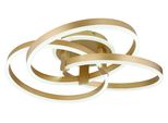 Globo Lighting Deckenleuchte "Herwig", Goldfarben Matt, 1, H: 20Cm, 1 Stk., Leuchten, Deckenleuchte Gold, Acryl Opal, Dimmbar, Fernbedienung, LED 56W, Deckenleuchte