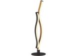 Searchlight Tischleuchte "Bloom-Tischleuchte - Schwarzes Metall Und Holzeffekt", Energieeffizienz: G (A-G), Braun (Sandschwarz, Holz), H: 48Cm, 1 Stk., Leuchten, Tischleuchte