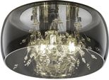 Trio Leuchten Deckenleuchte "Crystel", Grau (Chrom), 3, Ø 34Cm H: 17,5Cm, 1 Stk., Leuchten, Elegante Deckenlampe Mit Glasschirm Ø 34Cm, Exkl 3Xe14 Leuchtmittel, Designerlampe