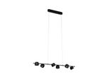 Paulmann LED Pendelleuchte "Puric Pane 6X4,5W Anthrazit/Schwarz 230V Metall/Kunststoff", Schwarz, 6, H: 150Cm, 1 Stk., Leuchten, 3-Step-Dimmbar, LED Pendelleuchte