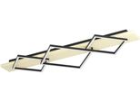 Eglo Deckenleuchte "Boyal Deckenlampe - Stahl, Holz - Led;Led - 2X13W;1X16W - IP20", Beige (Schwarz, Braun), 3, H: 9,5Cm, 1 Stk., Leuchten, Wohzimmerlampe, Esszimmerlampe, Flur, Schlafzimmer, L101Xb40,5Xh9,5 Cm, Deckenleuchte