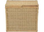 WäSchetruhe my home "Duo", Beige (Natur), B:69Cm H:61Cm T:37Cm, Geflecht Rattan, WäSchesammler, Mit 2 Kammern