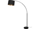 Reality Leuchten Stehlampe "Bolivia", Schwarz (Schwarz Matt), 1, Ø 35Cm H: 171Cm, 1 Stk., Leuchten, Stehleuchte Schwarz-Gold FußSchalter Exkl 1Xe27 Max 10W, HöHe 171 Cm, Stehlampe