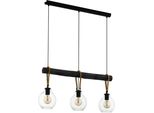 Eglo HäNgeleuchte "Roding", Braun (Schwarz, Braun), H: 110Cm, 1 Stk., Leuchten, HäNgeleuchte In Schwarz Und Braun Aus Stahl, Holz - Exkl. E27 - 40W, HäNgeleuchte