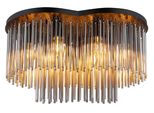 Globo Lighting Deckenleuchte "Gorley", Schwarz Matt, 6, H: 34,5Cm, 1 Stk., Leuchten, Deckenleuchte FüR Wohn- & Esszimmer Rauchglas, Deckenleuchte