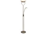 Brilliant LED Deckenfluter "Ollie", Grau (Messingfarben), 2, Ø 32Cm H: 180Cm, Leuchten, Lesearm, H 180Cm, Dimmbar, 2500Lm, Warmweiß, Antik Messingfarben, LED Deckenfluter
