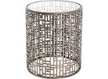 Beistelltisch Haku "Sofatisch, Wohnzimmertisch", Gold (Silber, Silber, Silber), B:38Cm H:45Cm T:38Cm, Tische, Beistelltisch, Zylindrisch - Aus Metall Silber B/T/H //45 Cm