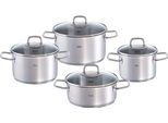 Topf-Set Fissler "Viseo Topf-Set", Silber (Silberfarben), TöPfe, Induktionsgeeignet, Mess-Skala, Made In Germany