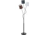 Eglo Stehlampe "Maronda Stehlampe, Stahl Und Textil, E14, IP20, Wohnzimmerlampe, Lampe", Bunt (Anthrazit, Weiß, Braun, Schwarz), 3, H: 152Cm, Leuchten, Stehleuchte, L27,5 X B3,5 X H152 Cm, Schwarz, 3X40W Exkl., Stehlampe