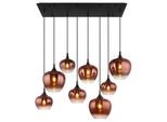 Globo Lighting HäNgeleuchte "Maxy", Braun (Schwarz Matt), H: 120Cm, 1 Stk., Leuchten, HäNgelampe Weiß Glas Opal Dekorillen Esszimmer Esstisch, HäNgeleuchte