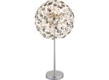 Globo Lighting Tischleuchte "Katrina", Silber (Verchromt), Ø 35Cm H: 65Cm, 1 Stk., Leuchten, Tischlampe Nachttischlampe Deko-Tischleuchte Schlafzimmer, Tischleuchte