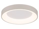 Globo Lighting Deckenleuchte "Gallegos", Weiß (Sandfarben Matt), 1, Ø 50Cm H: 8,5Cm, 1 Stk., Leuchten, Sandfarbene Deckenleuchte Dimmbar Mit Led, Fernbedienung, Deckenleuchte