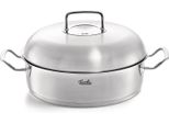 Servierpfanne Fissler "ORIGINAL-PROFI Collection Servierpfanne Mit Hochraumdeckel", Silber (Silberfarben), Ø:28Cm, Pfannen, Mit Breitem SchüTtrand, Kaltmetallgriffen. Made In Germany