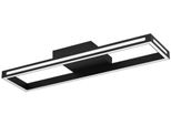 Eglo Deckenleuchte "SALVILANAS-Z", Schwarz-Weiß (Schwarz Weiß), 1, H: 7,5Cm, 1 Stk., Leuchten, App Und Sprachsteuerung Alexa, Dimmbar, Metall Deckenlampe Schwarz, Deckenleuchte