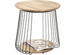 Beistelltisch Haku "Sofatisch, Wohnzimmertisch", Schwarz (Braun, Braun, Braun), B:50Cm H:52Cm T:50Cm, Tische, Beistelltisch, Rund - Aus Massivholz Braun - Ø/H 50/52 Cm