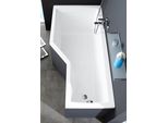 Badewanne Ottofond "Cello", Weiß, B:80Cm H:61Cm L:170Cm T:80Cm, SanitäRacryl, Badewannen, Mit WannenträGer, Ablaufgarnitur Und 1-Tlg Echtglas Wannenaufsatz