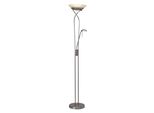 Brilliant LED Deckenfluter "Ollie", Weiß, 2, Ø 32Cm H: 180Cm, Leuchten, Lesearm, H 180Cm, Dimmbar, 2500Lm, Warmweiß, Antik Messingfarben, LED Deckenfluter