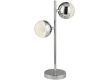 Searchlight Tischleuchte "Marbles 2Lt Tischleuchte - Chrom Mit Kristallsand", Energieeffizienz: F (A-G), Silber (Chromfarben, Klar), H: 45Cm, 1 Stk., Leuchten, Tischleuchte