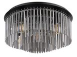 Globo Lighting Deckenleuchte "Gorley", Schwarz (Schwarz Matt), Ø 50Cm H: 25Cm, 1 Stk., Leuchten, Design GlasstäBe, Deckenlampe, Wohnzimmer, Esszimmer, Deckenleuchte