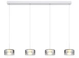 Globo Lighting HäNgeleuchte "Belinda", Silber (Weiß), 1, H: 150Cm, 1 Stk., Leuchten, HäNgeleuchte Weiß, Rauchglas, E27, HöHenküRzbar, HäNgeleuchte