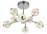 Globo Lighting Deckenleuchte "Virina", Verchromt, Ø 68Cm H: 38Cm, 1 Stk., Leuchten, Deckenlampe Wohnzimmer-Leuchte Schlafzimmer-Leuchte Flur KüChe, Deckenleuchte