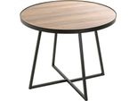 Beistelltisch Haku "Sofatisch, Wohnzimmertisch", Schwarz (Braun, Braun, Braun), B:60Cm H:48Cm T:60Cm, Tische, Beistelltisch, Rund - Aus MDF Braun - Ø/H 60/48 Cm