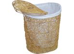 WäSchekorb my Home, Beige (Natur), B:49Cm H:62Cm T:40Cm, Geflecht Rattan, WäSchesammler, WäSchekorb, Rattan-Geflecht, Mit Stoffeinsatz Und Deckel, HöHe 62 Cm