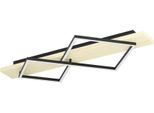 Eglo LED Deckenleuchte "Boyal Deckenlampe - Stahl, Holz - Led;Led - 1X13W;1X15W - IP20", Schwarz, Braun, 2, H: 9Cm, 1 Stk., Leuchten, Wohzimmerlampe, Esszimmerlampe, Flur, Schlafzimmer, L78 X B40,5 X H9Cm, LED Deckenleuchte