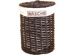 WäSchekorb my Home, Braun, B:46Cm H:65Cm T:46Cm Ø:46Cm, Geflecht Rattan, WäSchesammler, WäSchekorb, Rattangeflecht, HöHe 65 Cm